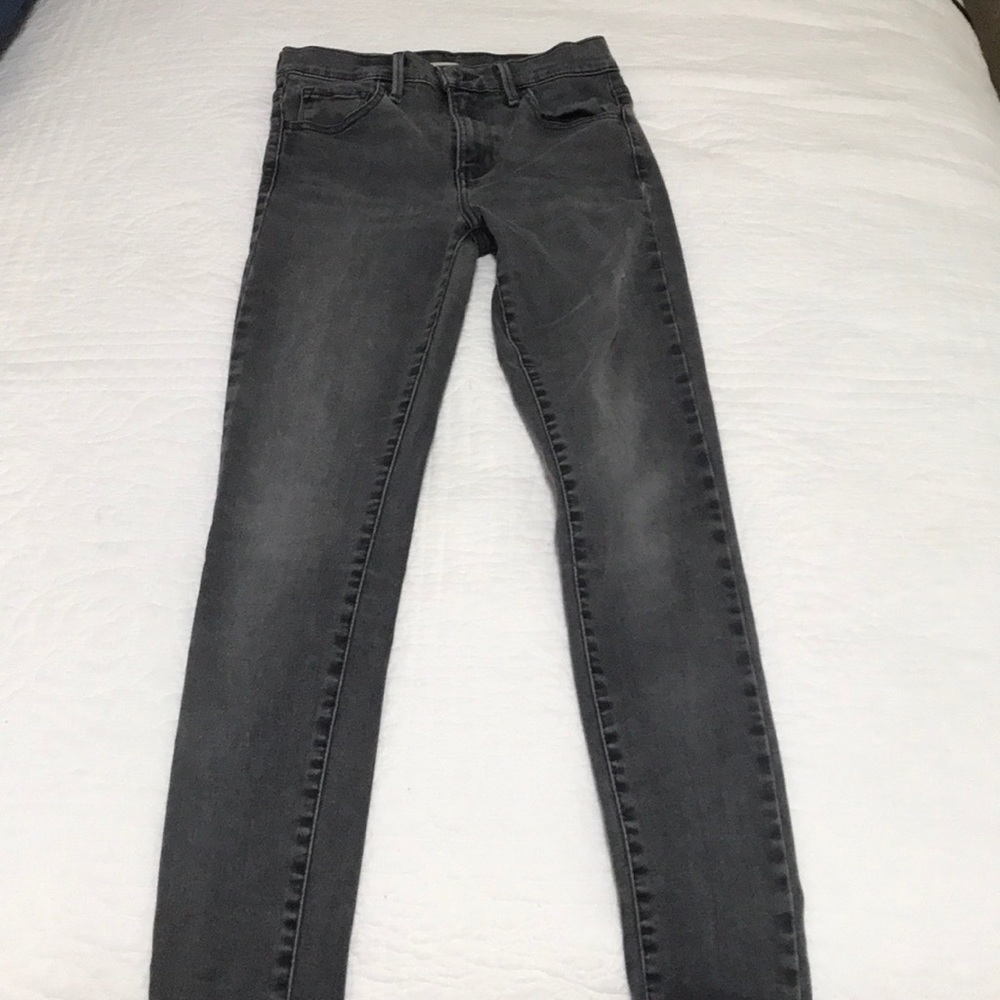 Levi’s jeans, black wash denim